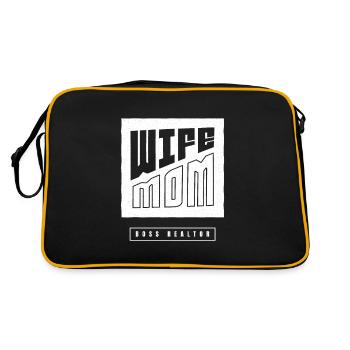 Wife Mom Boss Realtor Female Career Agents - Retro Tasche - Schwarz/Gold - Hinten