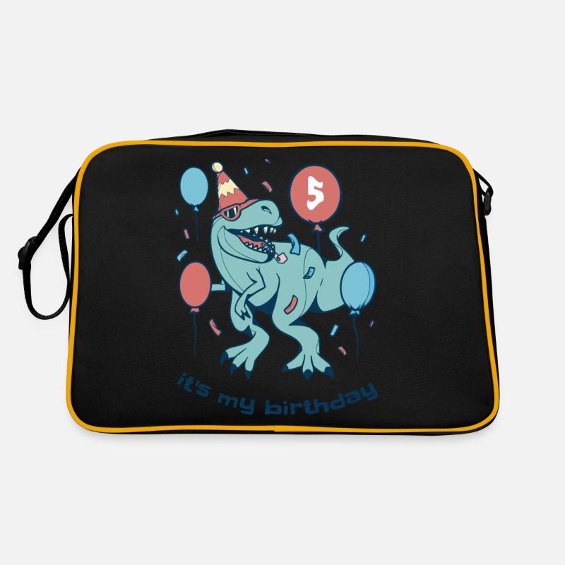 C’est mon anniversaire Dino - Sac Retro - noir/or