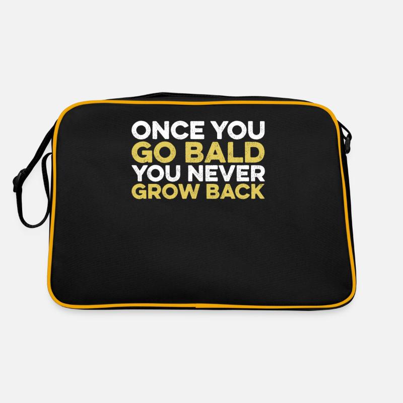 Once You Go Bald You Never Go Back Funny Bald Guy Retro Bag