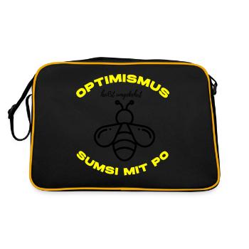 Optimismus Sumsi mit Po Imker Bienen Honig Lustige - Retro Tasche - Schwarz/Gold - Hinten