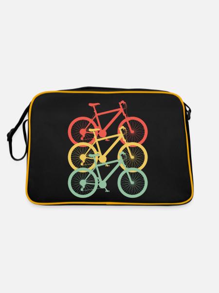 Cyclists Funny Vintage Bike Cyclist - Retro Bag - black/gold - Back