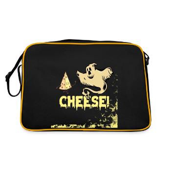 Gruseliger Geisterkäse - Retro Tasche - Schwarz/Gold - Hinten