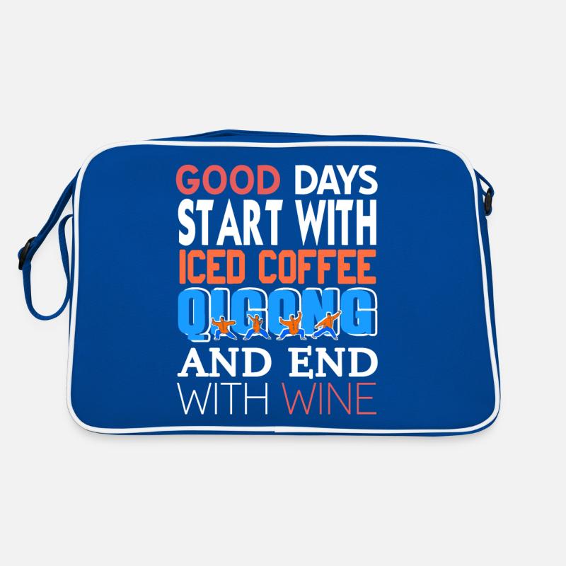 Good Days Start With Ice Coffee Qigong Awesome Retro Tasche