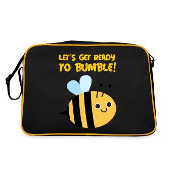 Machen wir uns bereit zu bummeln! - Retro Tasche - Schwarz/Gold - Hinten
