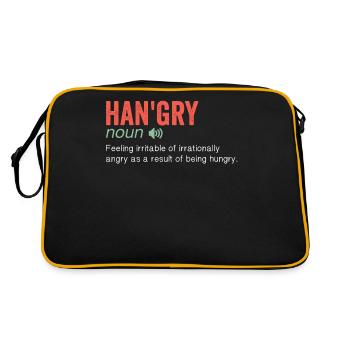 Noun Definition Nutrition Angry Hungry Han'gry - Retro Tasche - Schwarz/Gold - Hinten