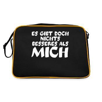 Es gibt doch nichts besseres als mich - Retro Tasche - Schwarz/Gold - Hinten