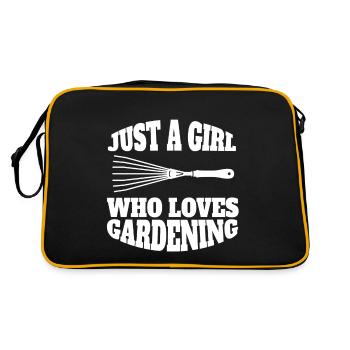 Gardener Garden Girl Hobby Gardener Orchard - Retro Bag - black/gold - Back