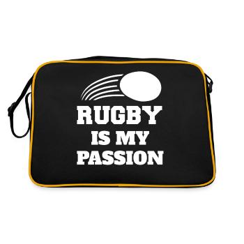 Rugby Rugby Coach Rugby Team Gift Rugby Player - Retro Bag - black/gold - Back
