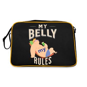 chemise amusante mon ventre mes règles drôles dictons chemise - Sac Retro - noir/or - Dos