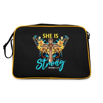 Fleur de papillon Dicton motivationnel Femme - Sac Retro - noir/or - Dos