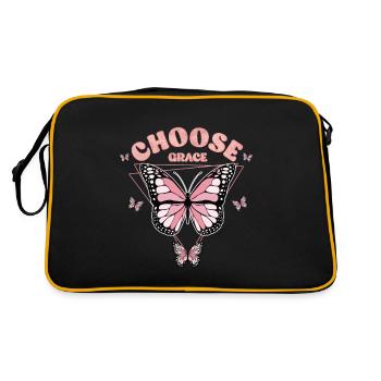 Fleur de papillon Dicton motivationnel Femme - Sac Retro - noir/or - Dos