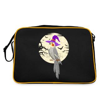 Cockatiel Bird Witch Hat Drôle Halloween - Sac Retro - noir/or - Dos