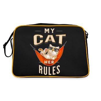 mon chat ses règles chemise amusante pour les propriétaires de chats - Sac Retro - noir/or - Dos