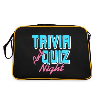 Trivia And Quiz Night Cool Retro T-Shirt Present - Retro Bag - black/gold - Back