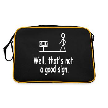 QUIZ Well That's Not A Good Sign Cool Funny - Retro Bag - black/gold - Back