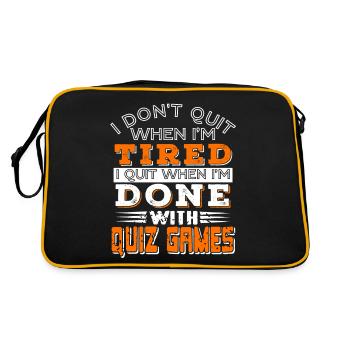 I Quit When I'm Done With Quiz Games Vintage - Retro Bag - black/gold - Back