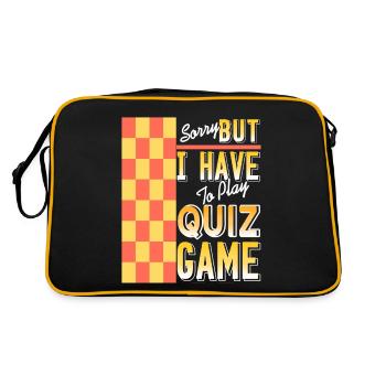 Sorry But I Have To Play Quiz Game Retro Present - Retro Bag - black/gold - Back