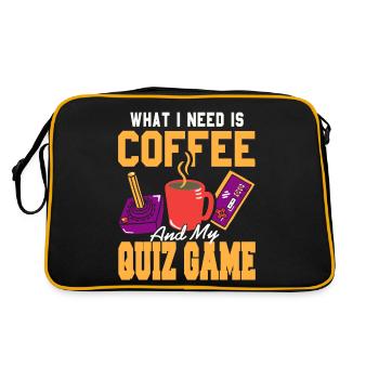 What I Need Is Coffee And My Quiz Game Cool - Retro Bag - black/gold - Back