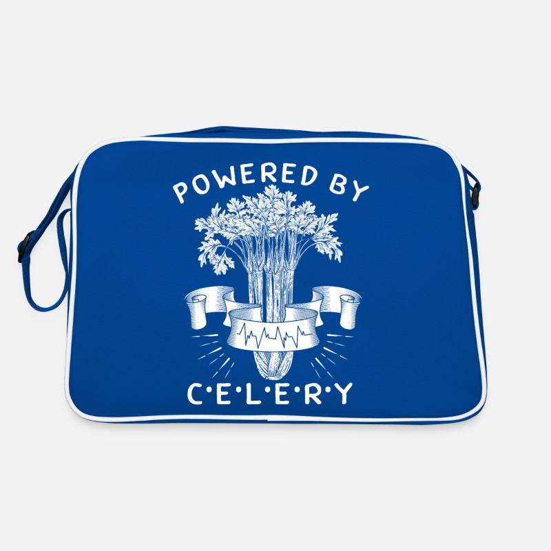 Celery, Powered-By-Celery, funny saying Retro Bag