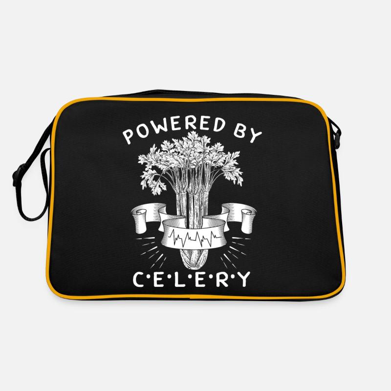 Celery, Powered-By-Celery, funny saying Retro Bag