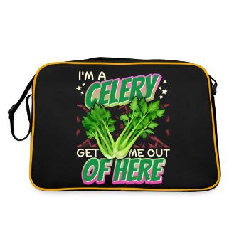 Celery, funny saying I'm-A-Celery - Retro Bag - black/gold - Back