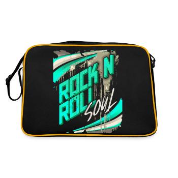 RockNRoll Typography, Grunge Design Poster - Retro Bag - black/gold - Back