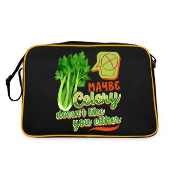 Celery, funny saying, Celery-Doesn't-Like-You - Retro Bag - black/gold - Back