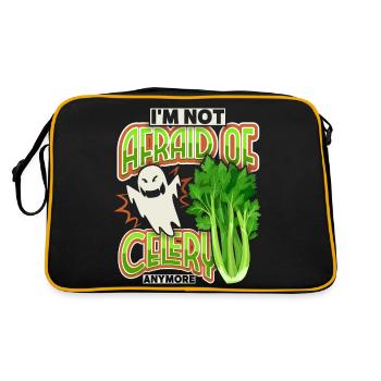 Celery, funny saying I'm-Not-Afraid-Of-Celery - Retro Bag - black/gold - Back