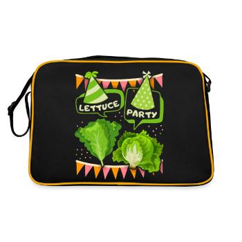 Salade, laitue drôle en disant Let’s party - Sac Retro - noir/or - Dos