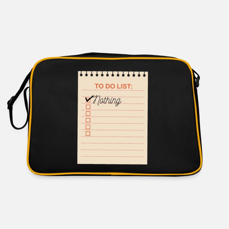 To do Liste - Retro Tasche - Schwarz/Gold