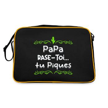 Papa rase toi tu piques, - Sac Retro - noir/or - Dos