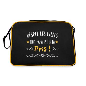 désolé les filles mon papa est déjà pris - Sac Retro - noir/or - Dos