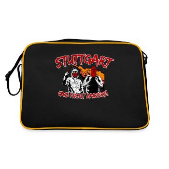 Stuttgart und nicht anders UPDATE - Retro Tasche - Schwarz/Gold - Hinten