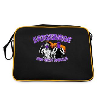 Erzgebirge und nicht anders UPDATE - Retro Tasche - Schwarz/Gold - Hinten