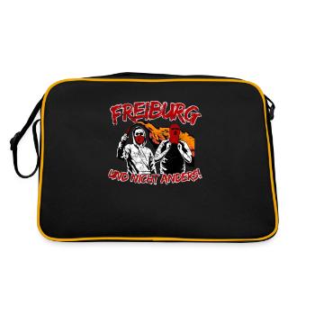 Freiburg und nicht anders UPDATE - Retro Tasche - Schwarz/Gold - Hinten