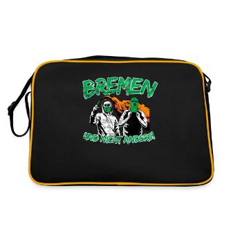 Bremen und nicht anders UPDATE - Retro Tasche - Schwarz/Gold - Hinten