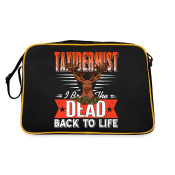 I Bring The Dead Back To Life Cool Taxidermist - Retro Tasche - Schwarz/Gold - Hinten