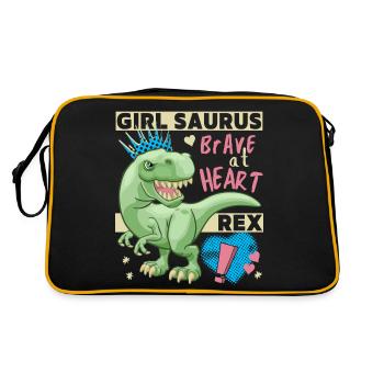 Fille dinosaure, fille dinosaure, drôle de dinosaure - Sac Retro - noir/or - Dos