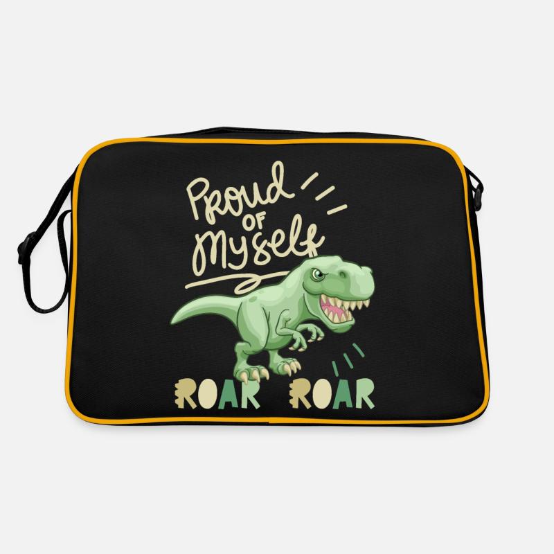 Motivation-Inspiration, Spruch mit Dinosaurier Retro Tasche