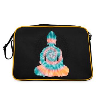 Buddha TieDye - Retro Tasche - Schwarz/Gold - Hinten