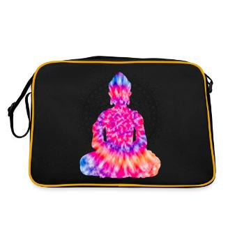 Buddha TieDye - Retro Tasche - Schwarz/Gold - Hinten