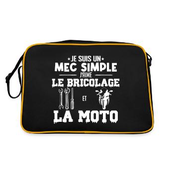 le bricolage et la moto !! - Sac Retro - noir/or - Dos