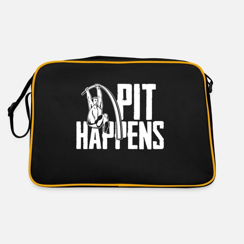 Pit Happens Lustiges Stabhochsprung Retro Tasche
