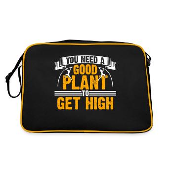 Du Brauchst Eine Gute Pflanze Um High Zu Werden - Retro Tasche - Schwarz/Gold - Hinten