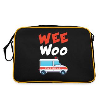 Wee Woo Krankenwagen AMR Lustiges EMS EMT - Retro Tasche - Schwarz/Gold - Hinten