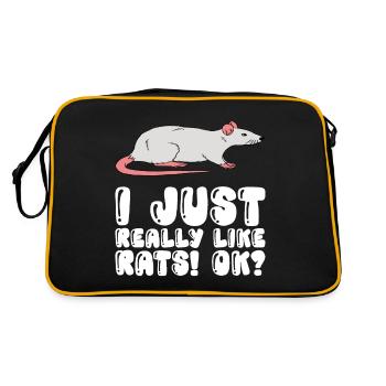 J’aime beaucoup les rats - Sac Retro - noir/or - Dos