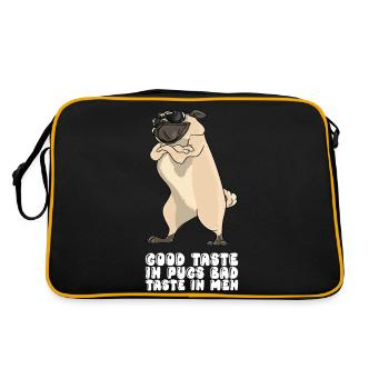 Good Taste In Pugs Bad Taste In Men - Retro Bag - black/gold - Back