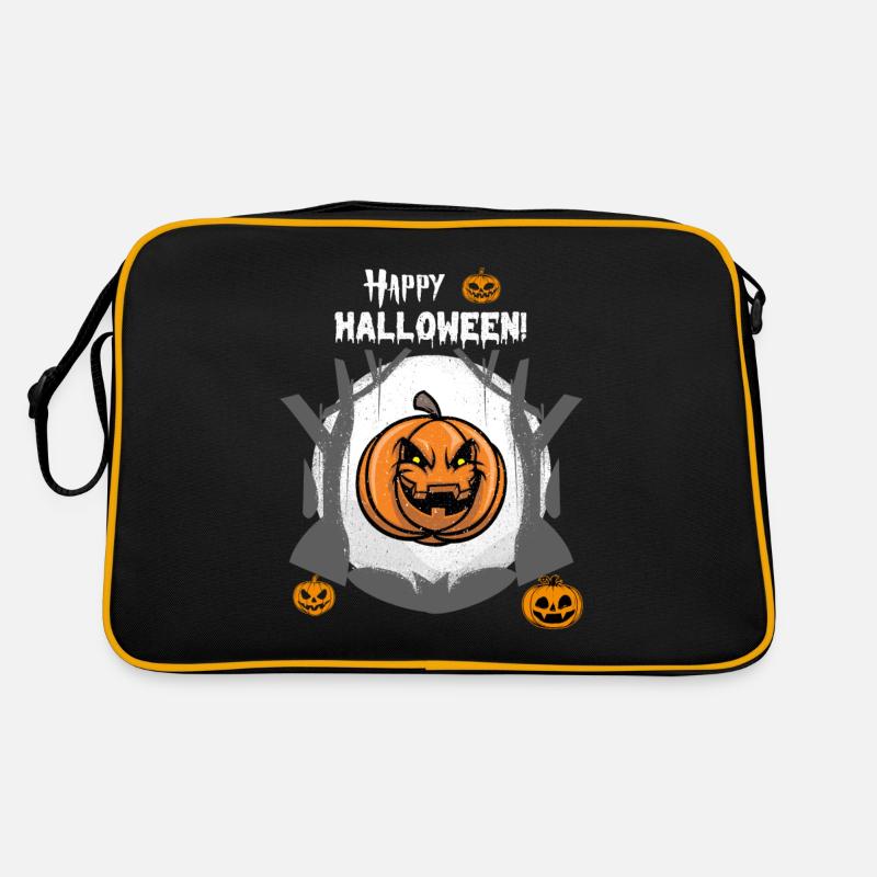 Happy Halloween, Evil Pumpkin Retro Bag