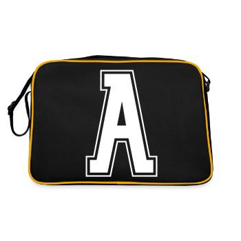 Buchstabe A Initiale Sport Cheerleading Monogram - Retro Tasche - Schwarz/Gold - Hinten