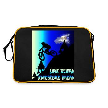 Mountainbike limit behind adventure ahead - Retro Bag - black/gold - Back